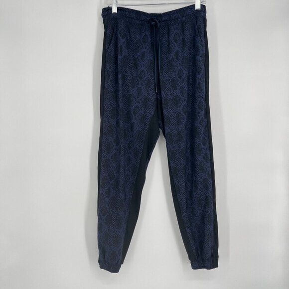 Athleta Brooklyn Jogger Pants For Women Size 10 Blue Snake Print - Picture 2 of 6